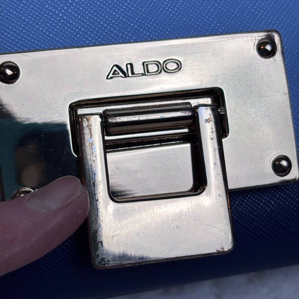 Aldo Rotella Crossbody Bag, Navy, Blue, Cream, with Gold Tone Hardware - Picture 14 of 14